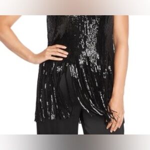 Vince Camuto Sequin Top w/ Fringe Detail